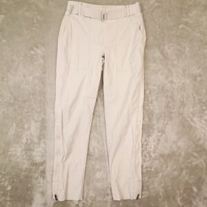 Athleta Trekkie Belted Pants Beige Womens size 4 Utility Hiking Outdoors